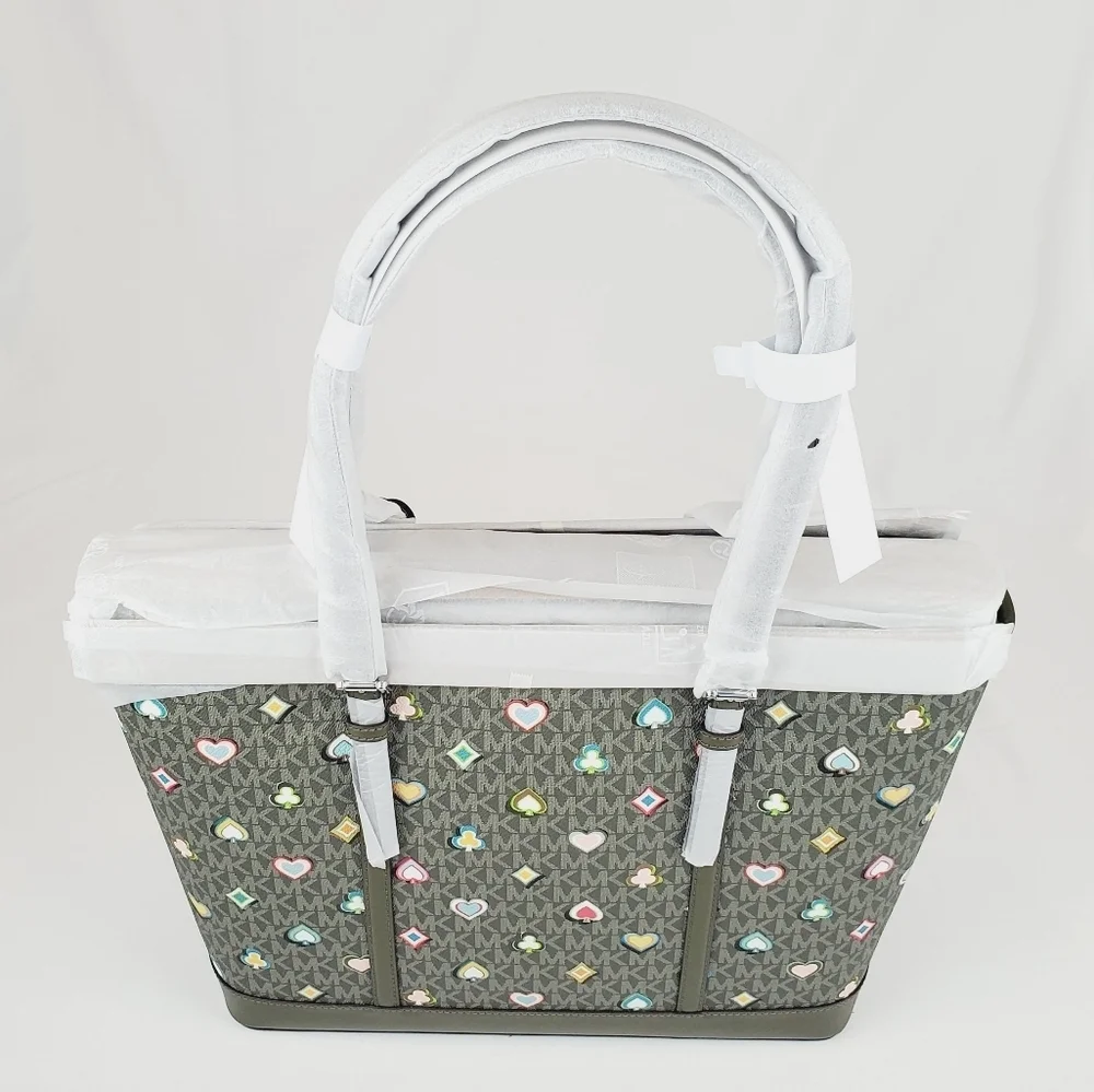 Michael Kors Jet Set Large Printed Signature Logo Tote Bag